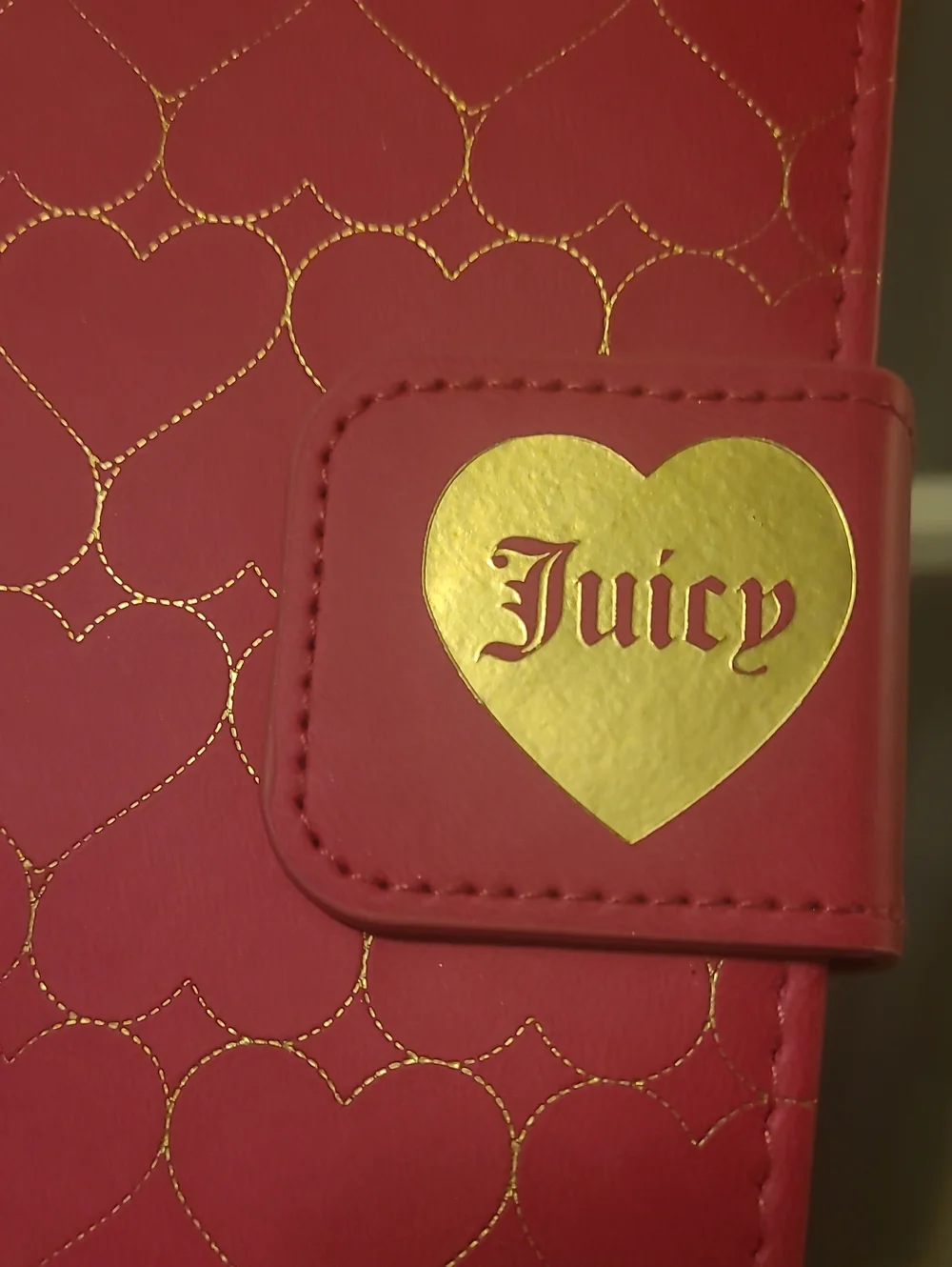 Juicy Couture Pink Quilted Heart Notebook with Gold Heart Clasp